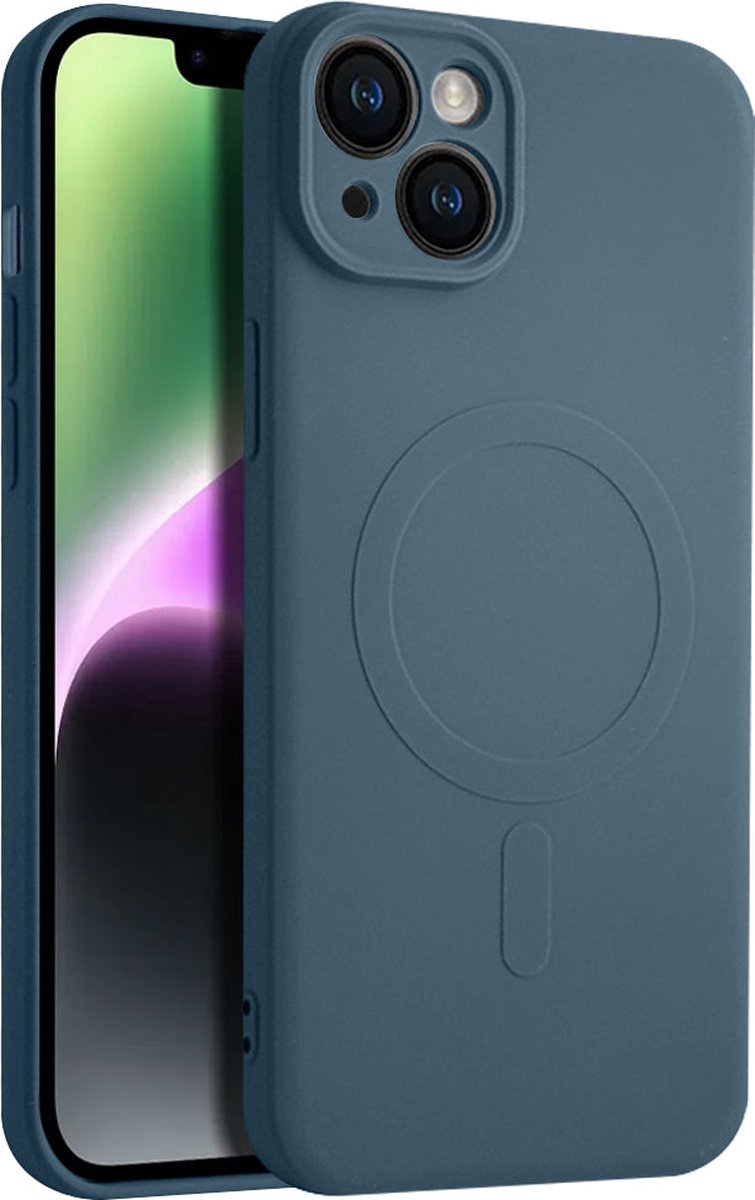 Casify Siliconen Hoesje geschikt voor MagSafe iPhone 15 Plus Hoesje - Blauw