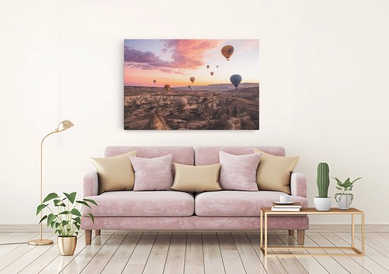 Saammp Canvas Schilderij - Cappadocia - Natuur - Landen - 70x50 - Foto op canvas - Wanddecoratie - Muurdecoratie Woonkamer - Slaapkamer decoratie - Canvas Print