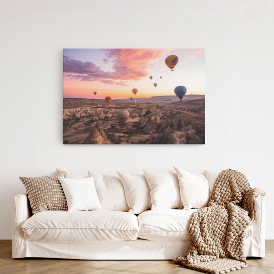 Saammp Canvas Schilderij - Cappadocia - Natuur - Landen - 70x50 - Foto op canvas - Wanddecoratie - Muurdecoratie Woonkamer - Slaapkamer decoratie - Canvas Print