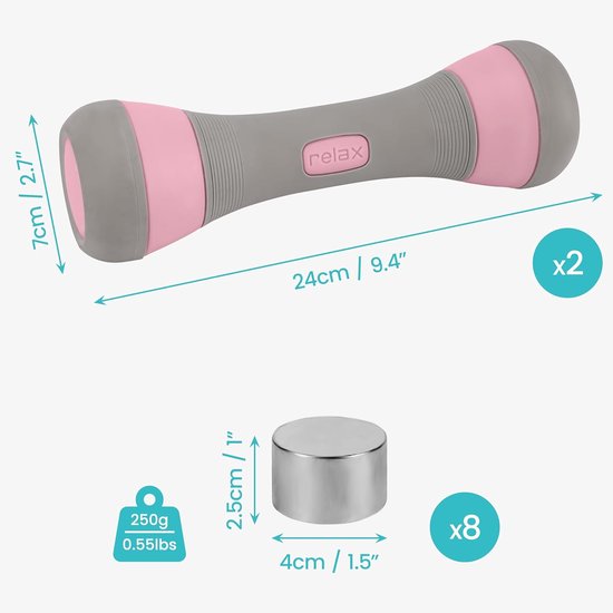 Verstelbare halters handgewichten set: Sportneer 1 paar 0,9-4,5 kg (0,9-2,3 kg) Snel aanpassen halter gewicht 6 in 1 gratis gewichten halters voor vrouwen mannen thuis gym workout oefening