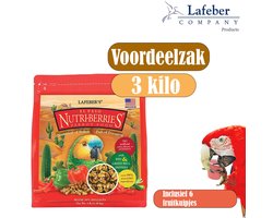 Lafeber Nutri-Berries El Paso Pagegaai - Voordeelzak 3kg - Inclusief 6 fruitkuipjes