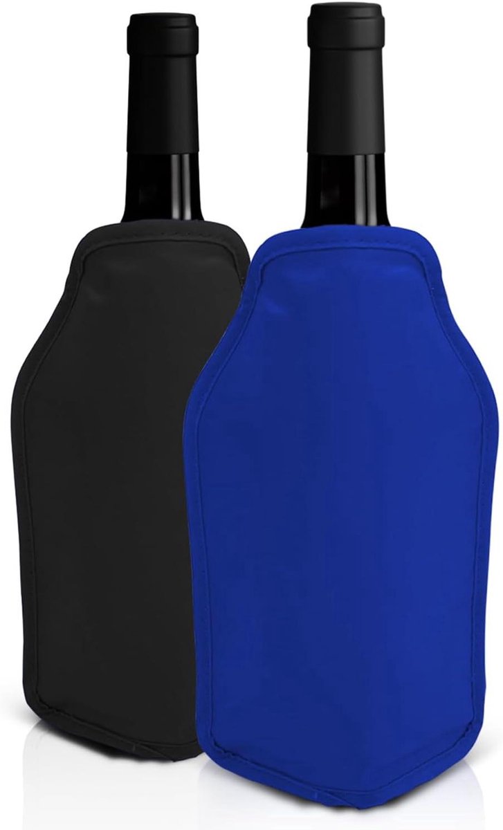 Set van 2 Wijnkoeler Mouwen - Perfect voor Diner - Zwart & Blauw