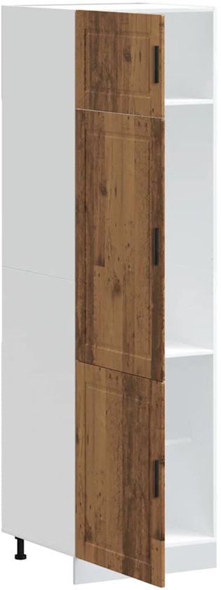 Magnetronkast Lyon 60x57x207 cm bewerkt hout oud houtkleurig
