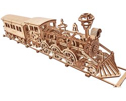 Wood Trick - Modelbouw 3D houten puzzel - Speelgoed Trein – Locomotive R17 (WDTK022) - 405 stukjes - Geen lijm noch verf nodig!