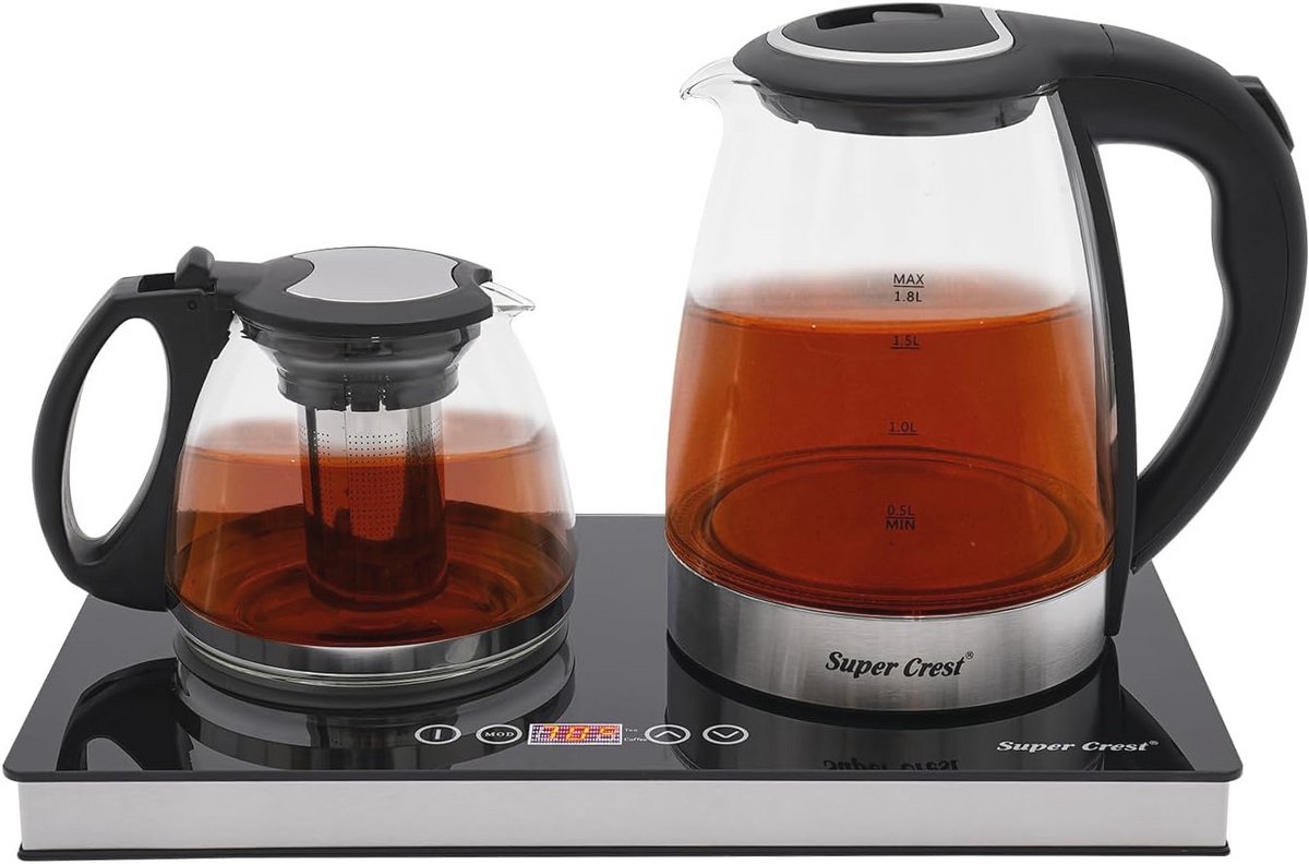 Glasheldere waterkoker met LCD-display en temperatuurinstelling - 1,8L en 1L