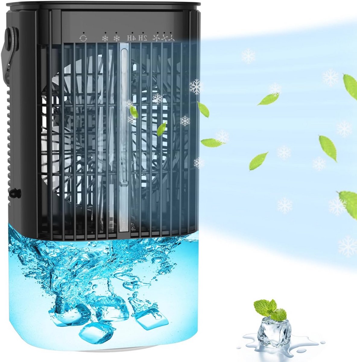 Draagbare Luchtkoeler met 4-in-1 Functies - Mini Airconditioner voor Thuis en Kantoor