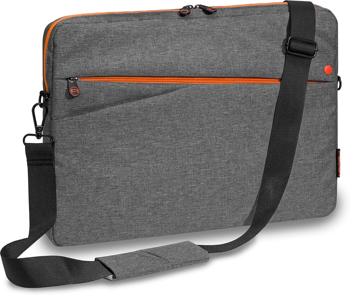 Laptoptas 13,3 inch schoudertas grijs/oranje - Ideaal voor school en werk