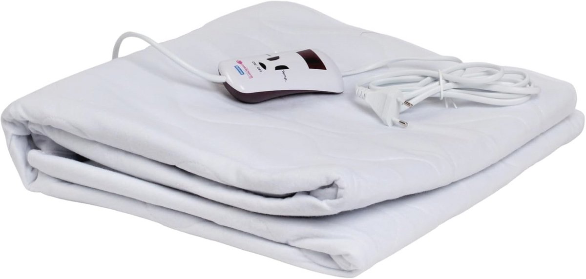 Elektrische Bedverwarmer 150 x 80 cm | Onderdeken met 4 Temperatuurniveaus | Snelle Verwarming | 100% Polyester