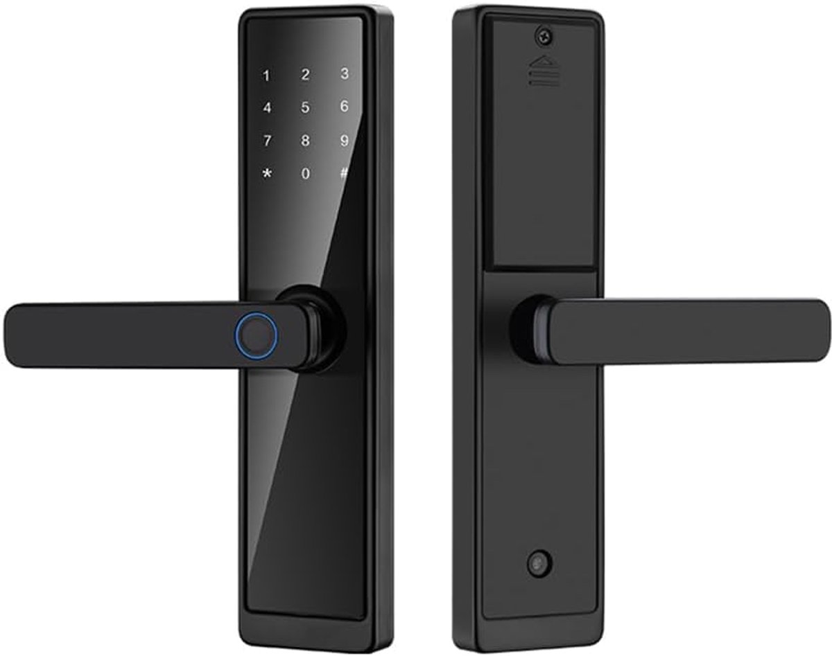 Digitaal Biometrisch Deurslot met Vingerafdruk en Handgreep - Sleutelloos en Batterijgevoed