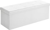 Lexorion Relax - Zitbank - Zitbank Met Opbergruimte - Kist Met Deksel - Opvouwbaar Zit meubel - Ruimtebesparend zit bank - 120 Liter Inhoud, Stabiel Tot 300 Kg - Slaapkamer - Wit - 98 x 38 x 38 cm