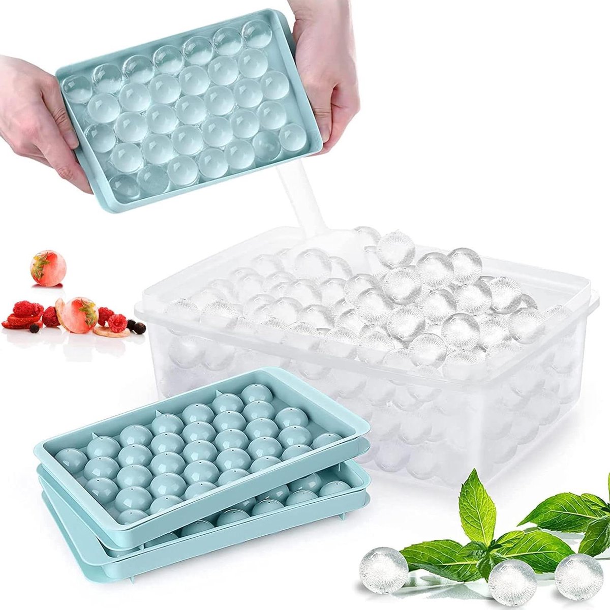 IJsblokjesvorm - 2 stuks - blauw - BPA-vrij