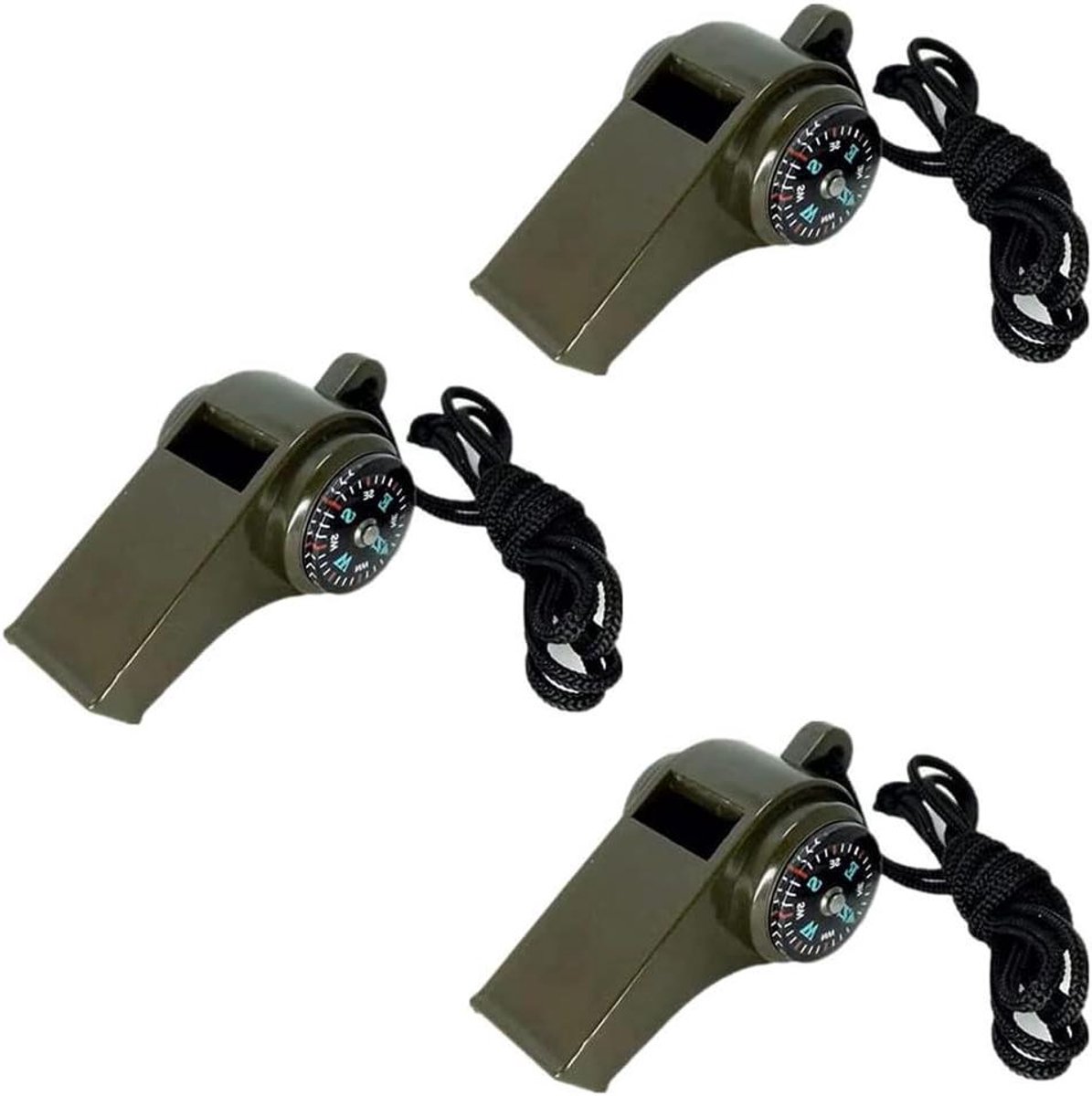 Kompas Fluitje Outdoor - Lichtgewicht Camping Tools - 3 Stuks