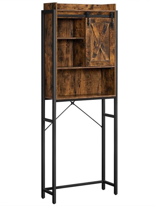 Toilet Shelf with Folding Doors | Multifunctional Organizer Toilet Shelf | Bathroom Storage Shelf | Save Space with 2 Levels | Height Adjustable Legs