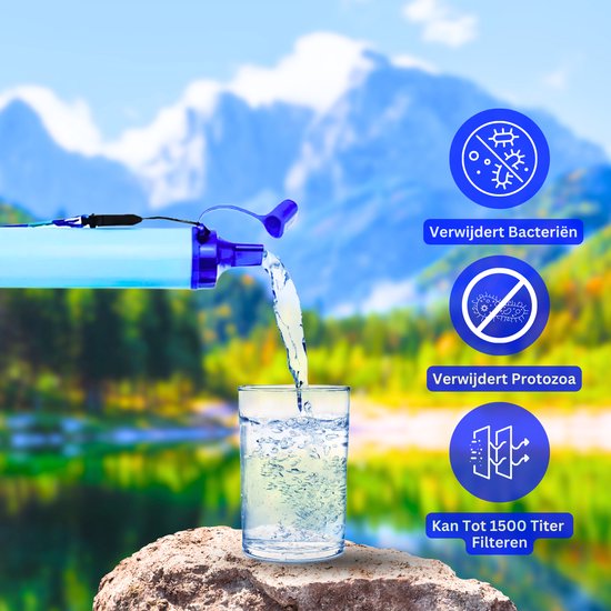 PrepWise Water Filter Survie - Lifestraw - Set de 4 - Appareils de purification d'eau - Système de filtre à eau - Pour emballage d'urgence et situations d'urgence - 6000 L au total