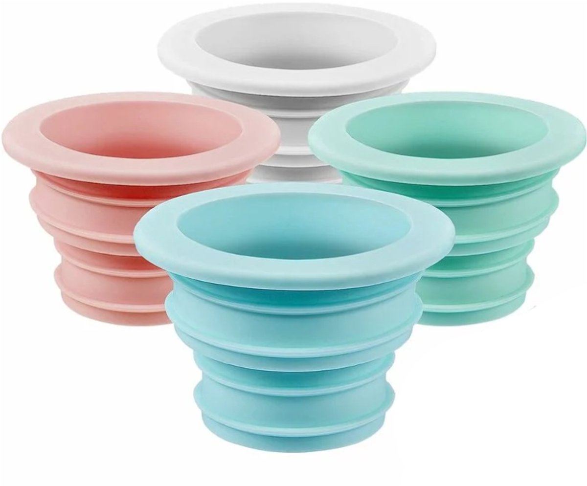 Goedkoopste 4 stuks - afvoerstop - Afvoer Plug - Gootsteen zeef - Afvoerzeef - Voor gootsteen, badkamer, keuken - haarzeef - Badkamer Deodoran Afvoerputje - Groen, roze, blauw en wit - 6 3,7 cm - pp