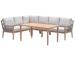 Sardinia lounge-diningset - 5-dlg. - light teaklook - sand - sand