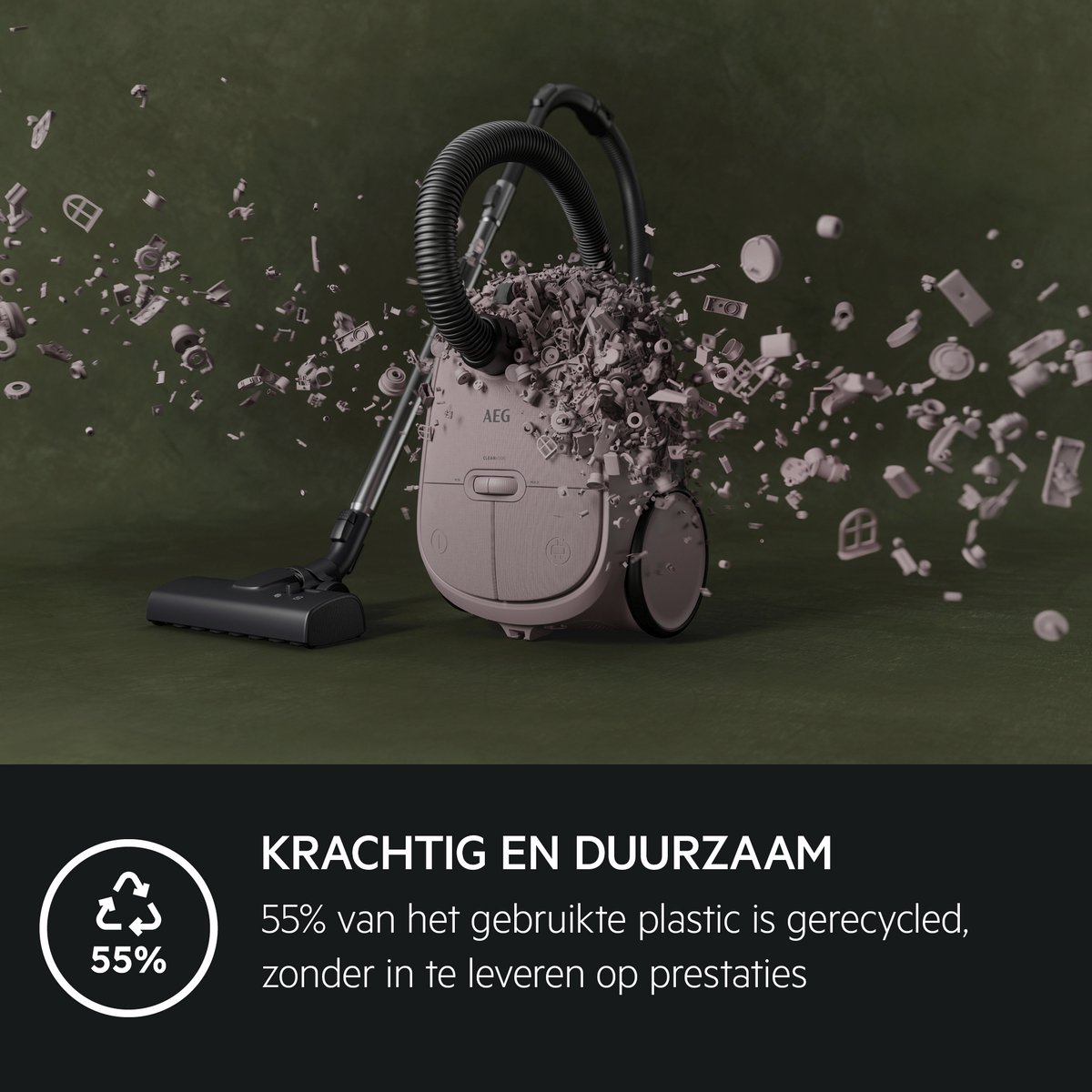 AEG AB61C1WP CLEAN 6000 - Stofzuiger met zak - Roze - Hepa filtratie - Vacuum cleaner - Alle vloertypen - 750 watt - Lang snoer 12m bereik - Compact design - 2 extra accessoires — afbeelding 3