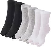 3 Paar - Sokken - Heren & Dames - Tabi-sokken - Sokken met gespleten teen - Katoen - wit,zwart,grijs - 28.5cm - Sokken voor Heren Dames - Flip Flop Sokken