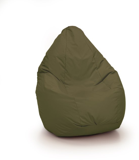 Drop & Sit - pouf compact - nylon - vert olive - pour l'intérieur et l'extérieur