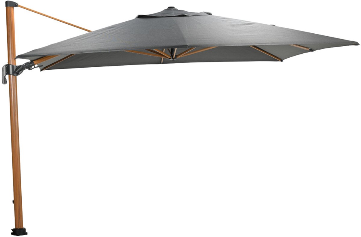 Garden Impressions Hawaii Big Pole II zweefparasol 350x350 teak/royal anthracite