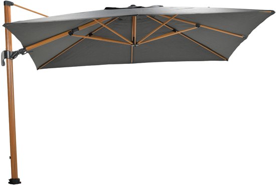Parasol Hawaii Big Pole II - 350x350 cm - aspect teck l. - anthracite royal