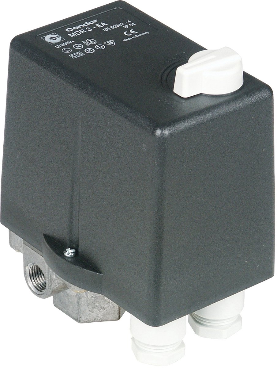 Professionele compressor drukschakelaar - CONDOR MDR 3 - 11 bar - 400 V - 7,5 kW - 6,3-10 A - met aan/uit schakelaar Aircraft CONDOR MDR 3 6.3-10