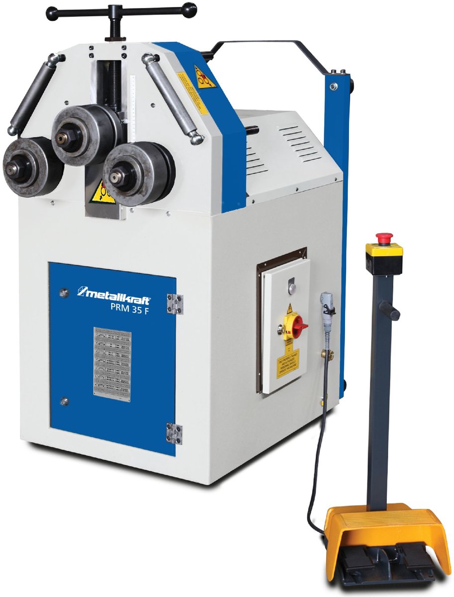 Industriële elektrische profielwals 3 walsen 2 aangedreven horizontaal verticaal te plaatsen 1,5 kW 400V Metallkraft PRM35F