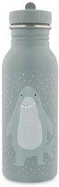 Trixie Drinkfles - Mr. Shark - RVS Waterfles voor kinderen - 500ml - Lekvrije Fles - Grijs - Haai
