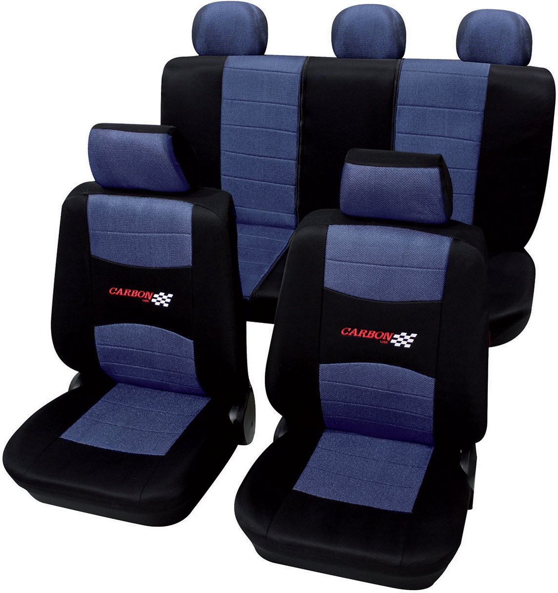 Autostoelhoezen - Carbon - Blauw