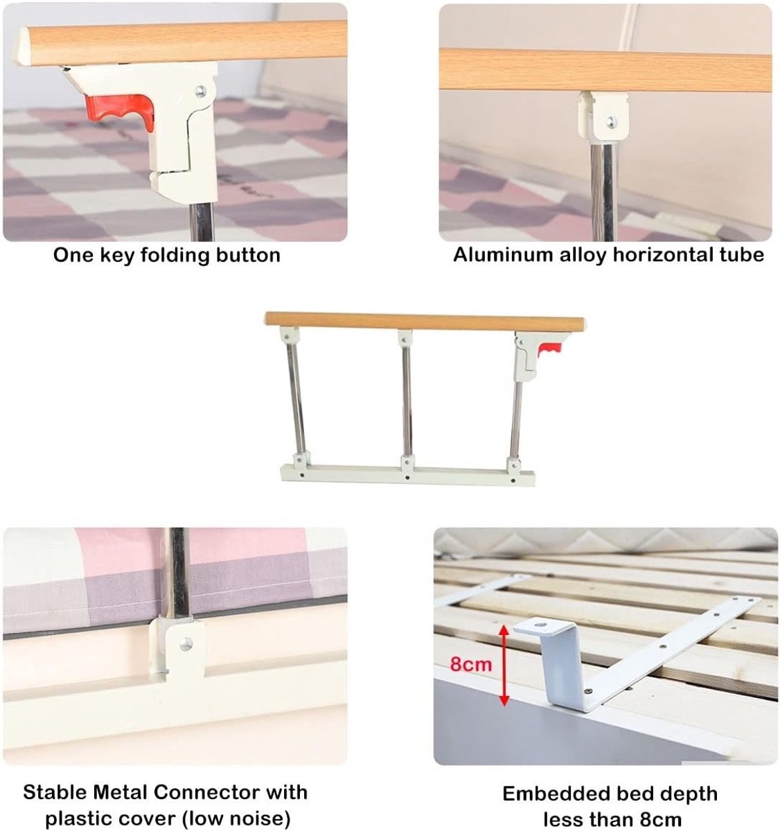 Bedhekje Bedhekje 70x40 Houtkleur Veiligheidsreling - afbeelding 5
