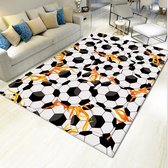 Dai Lufei Voetbalveld Speeltapijt, 3D Voetbal Tapijt Jeugdkamer IJsvuur Vlammen Bedrukt Groot Sport Vloermat Voor Slaapkamer 80 X 120 Cm 1257373803