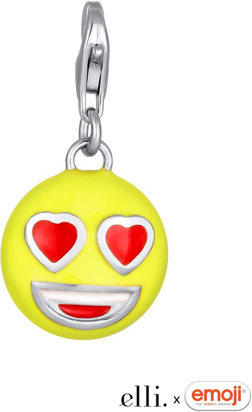 Charm femme Elli Emoji Face souriant coeur argent sterling 925