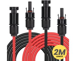 CJX Retail - MC4 verleng kabel - set van 2 - zonnepaneel aansluitkabels - 2 meter