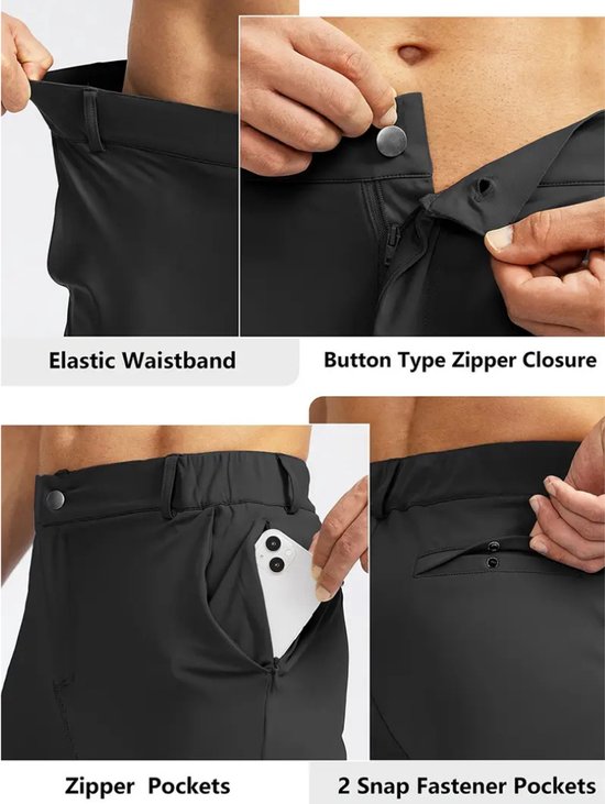 Nivard Golfbroek Heren - Golfkleding - Golfen - Golf Accessoires - Nette Pantalon - Zwart M - Maat 48 van Nivard — afbeelding 2
