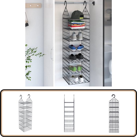 vidaXL Organisateur de placard suspendu - Organisateurs de placard suspendus - Organisateur de placard - Organisateur de placard - Organisateur de placard suspendu avec 7 étagères