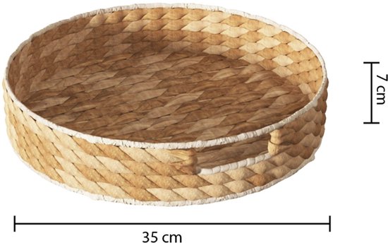 Plateau en roseau tressé Jacinthe Diamètre 35 cm