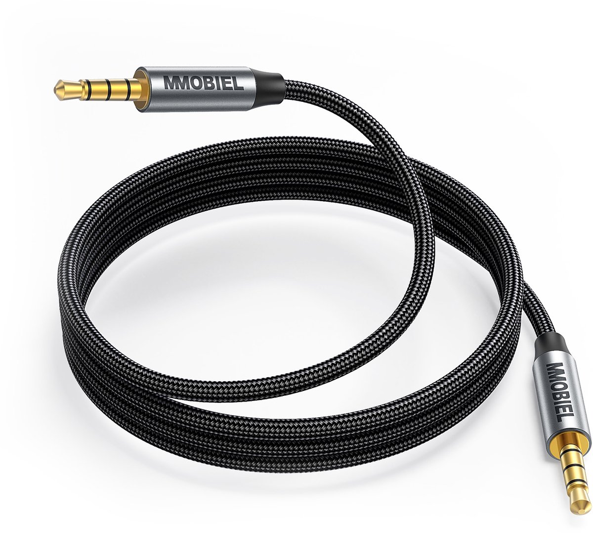 valonic AUX kabel kort, 20 cm, 3.5 mm - audio kabel voor auto of PC - jack kabel, zwart