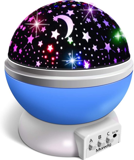 Moredig projector met sterrenhemel, nachtlamp, muziek, 12 liedjes, 8