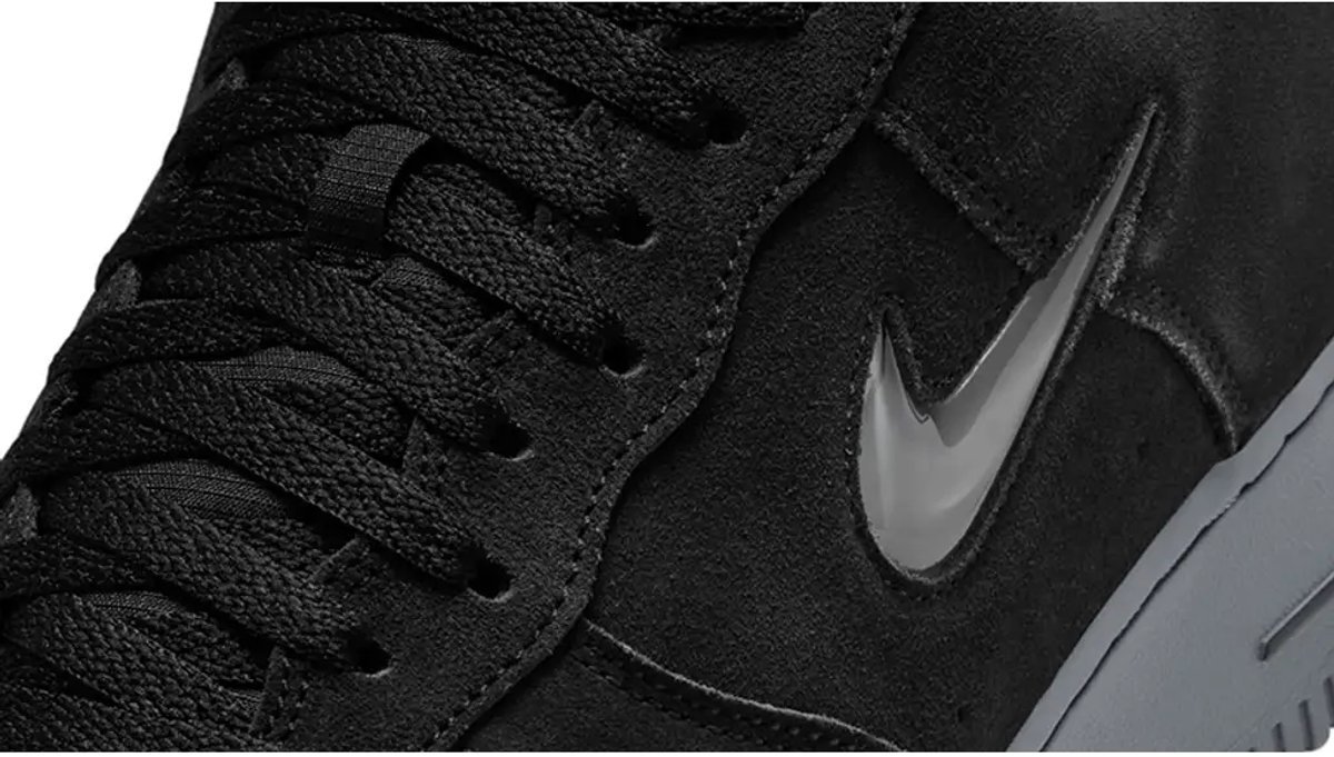 Nike Air Force 1 Jewel - Suède sneakers - Zwart/Grijs - Maat 41 