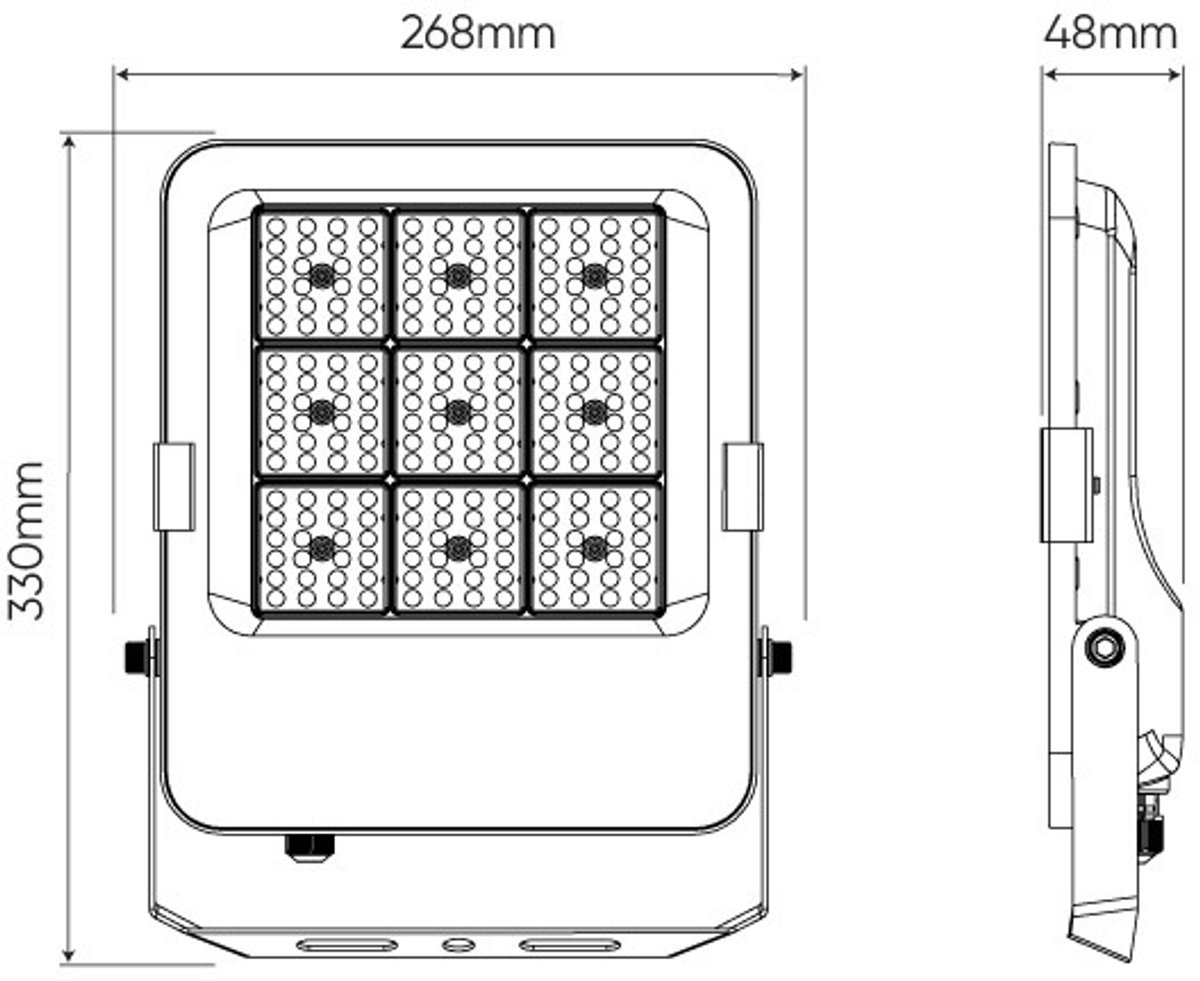 LED Line - LED Breedstraler IP66 - Zwart PRIME - Schijnwerper 120 Graden - 100W 14000Lm - 4000K 840 Helder wit | 5 jaar garantie