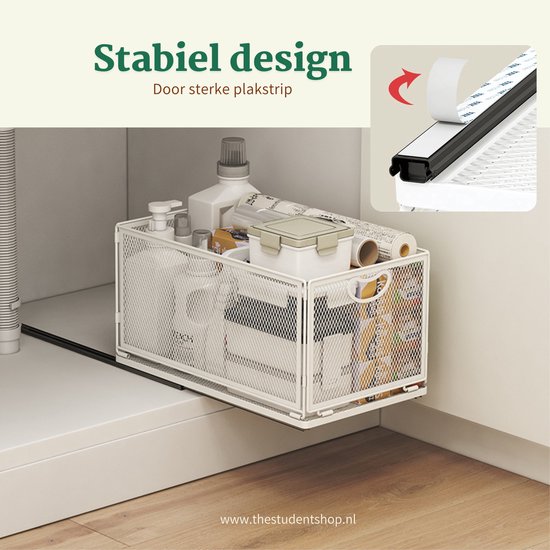 Tiroir coulissant sans perçage | Tiroir sans perçage | Organisateur pour évier | Rangement pour sièges-auto de Cuisine | Organisateur de comptoir | Étagère à épices | Organisateur d'évier