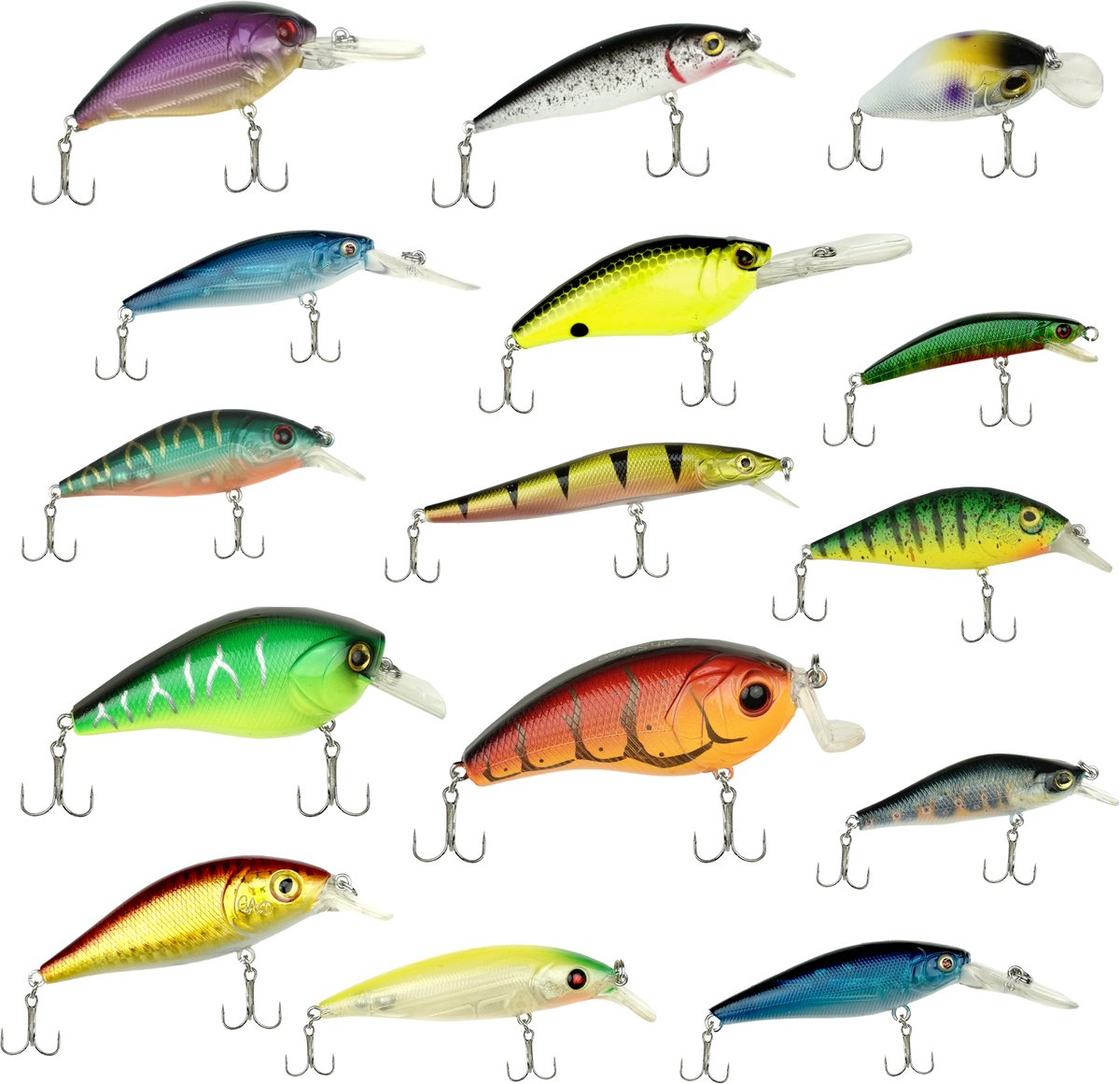 Fish-Xpro - Kunstaasset - Pluggenset - 15 stuks - Kunstaas - Crankbait - Roofvis