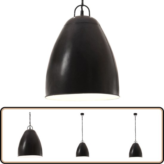 Vintage Hanglamp Retro Biljart Hanglamp Zwart Industrieel E27 In Hoogte
