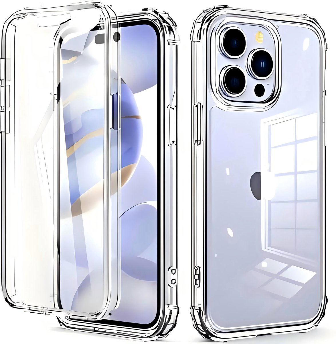 Trusmi CF31-026- iPhone 16 siliconen hoes – Transparant, Slim Fit Beschermcase, Slank Design, Schokbestendig, Anti-Vingerafdruk en Krasbestendig