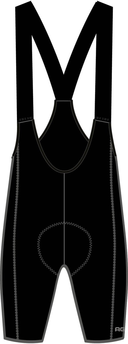 AGU Comfort Plus - Bibshort - Fietsbroek - Wielrenbroek met Zeem - Heren - Zwart - Ademend met Compressie - Siliconen Gripper - Naadloze Bretels - XXXL