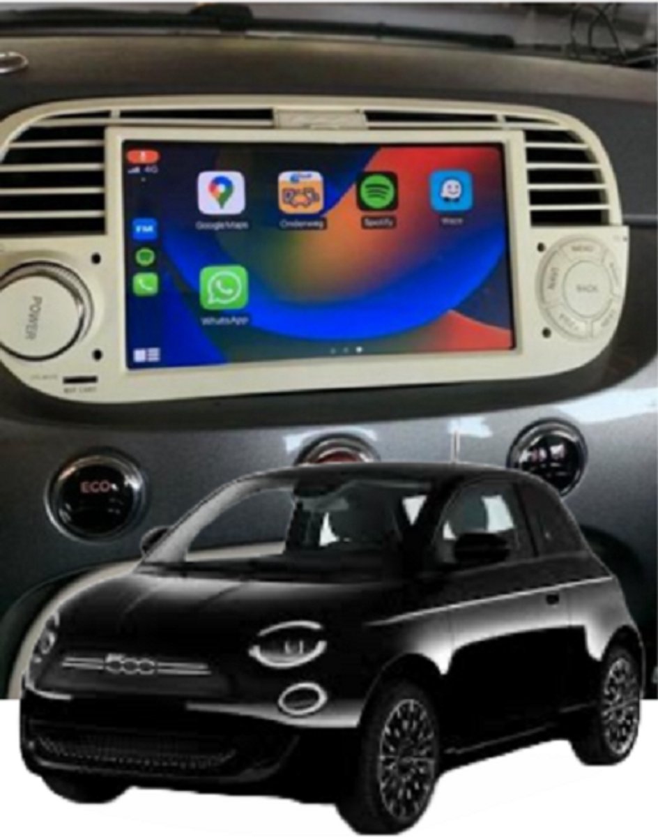 ADIVOX 7 inch geschikt voor Fiat 500 Android 14 2GB+32GB CarPlay/Auto/Wifi/GPS/RDS/DSP/NAV/DAB+