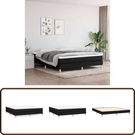 EMODA Metalen Bed Frame 160 x 200 cm met vintage style Hoofdeinde en Voetenbord, Heavy Duty Bedframe 36cm hoog met stalen lattenbodem, Eenvoudige montage, Geluidsvrij, Wit
