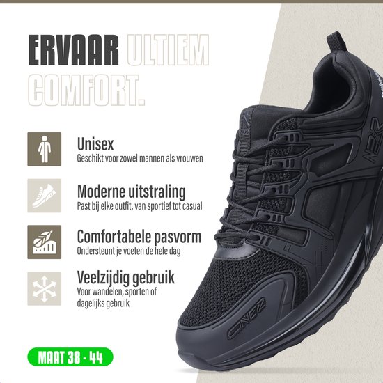 Baskets pour femmes Nezr™ Active Motion pour femmes et hommes - Légères et élégantes - Mousse à mémoire de forme, semelle EVA et coussin Air pour un Comfort et un amorti ultimes - Chaussures de sport décontractées - Taille 44
