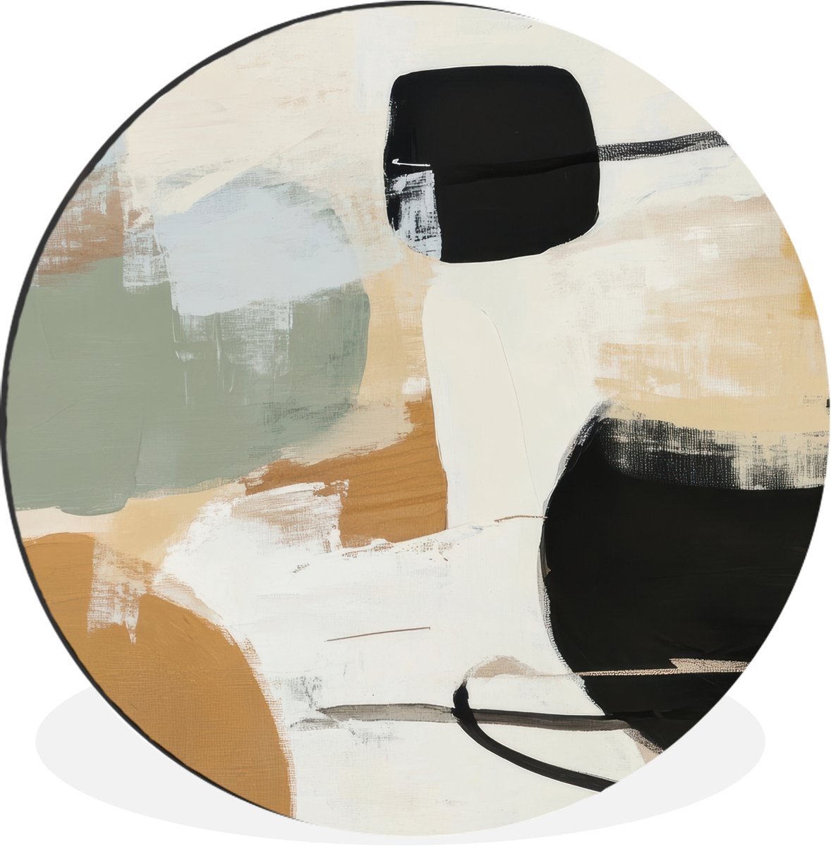 WallCircle Wandcirkel - Muurcirkel - Paint - Abstract - Kleuren - Aluminium - Dibond - 60x60 cm - Binnen en Buiten