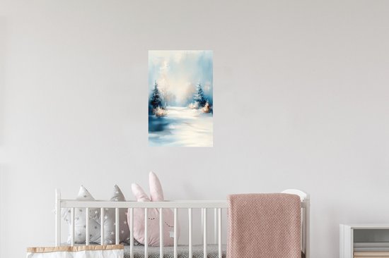 Stickers muraux - Film autocollant - Forêt - Hiver - Nature - Abstrait - Neige - 20x30 cm - Film adhésif - Stickers muraux chambre enfant - Papier peint autocollant - Papier peint autocollant - Film autocollant